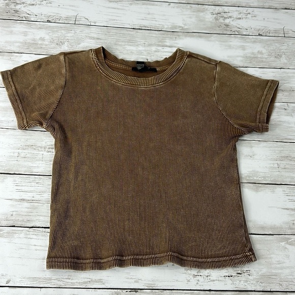 Forever 21 Tops - FOREVER 21 Ribbed brown crop top sz 6